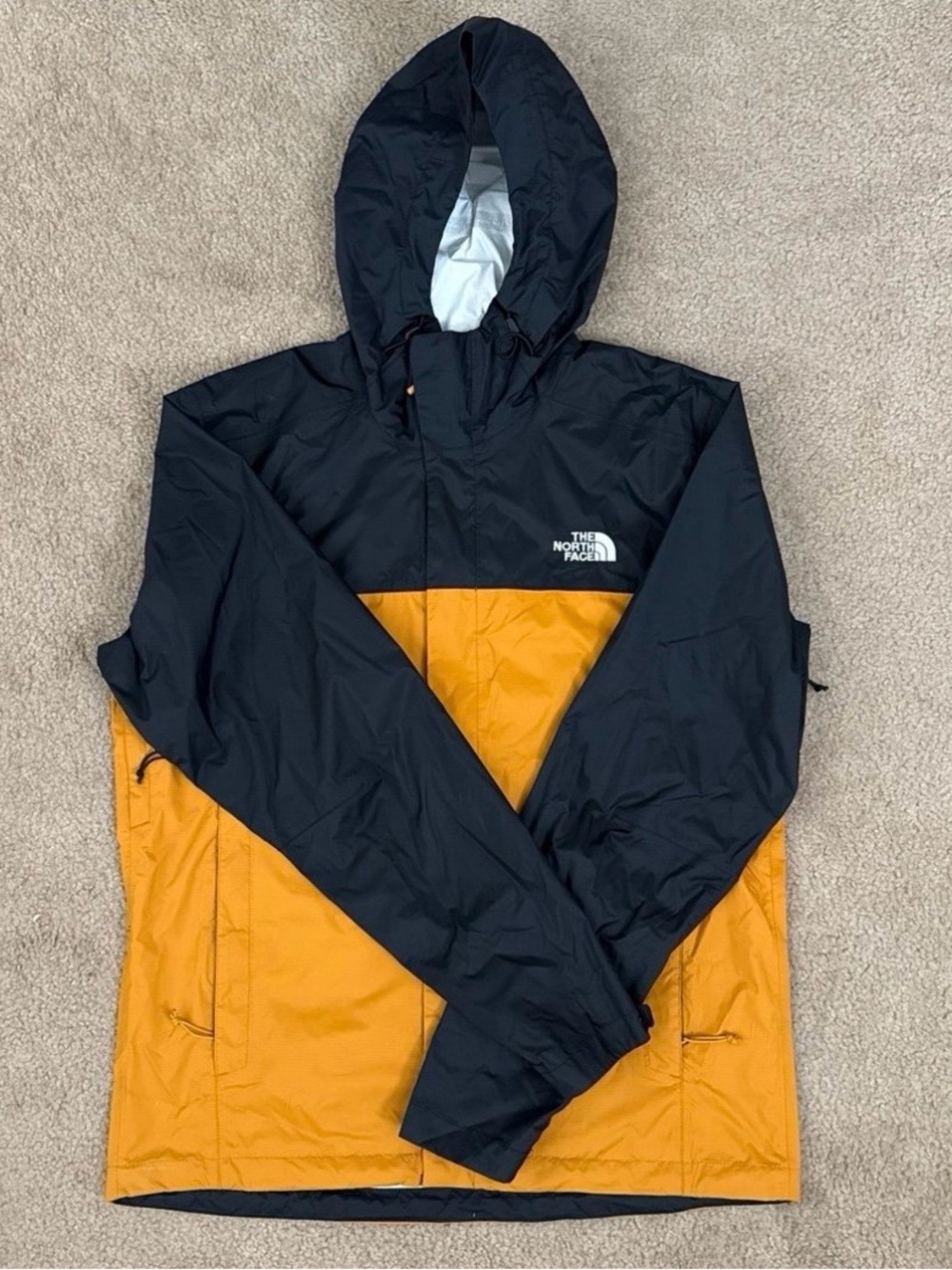 The North Face Men’s Hooded Rain Jacket - Black & Mustard